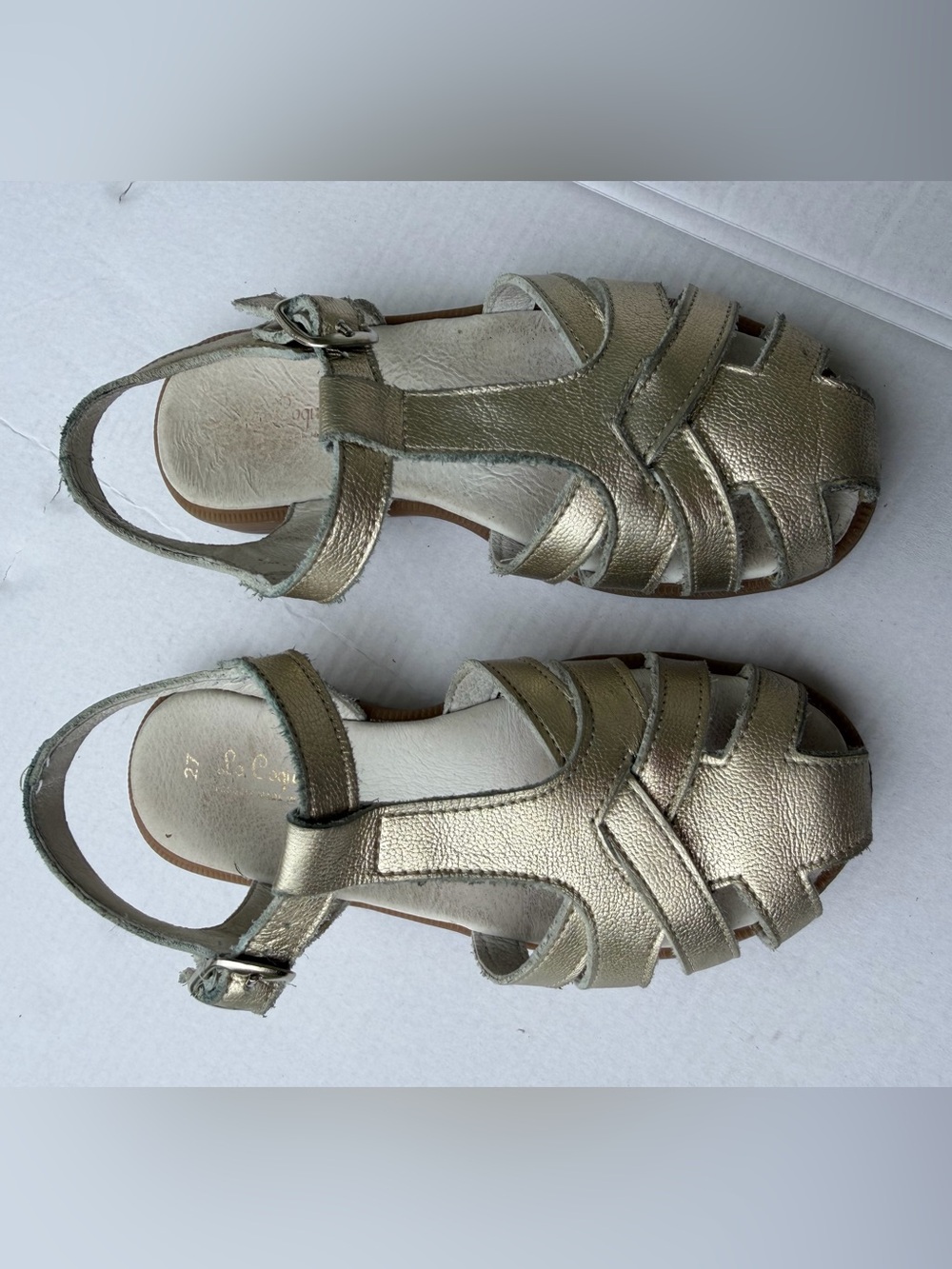 La Coqueta Sophia Sandal Metallic Gold Leather Girls Sandals | EU 25 - Picture 7 of 14